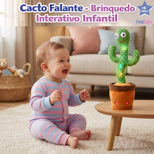 Cacto Falante Dançante Interativo com Luz LED